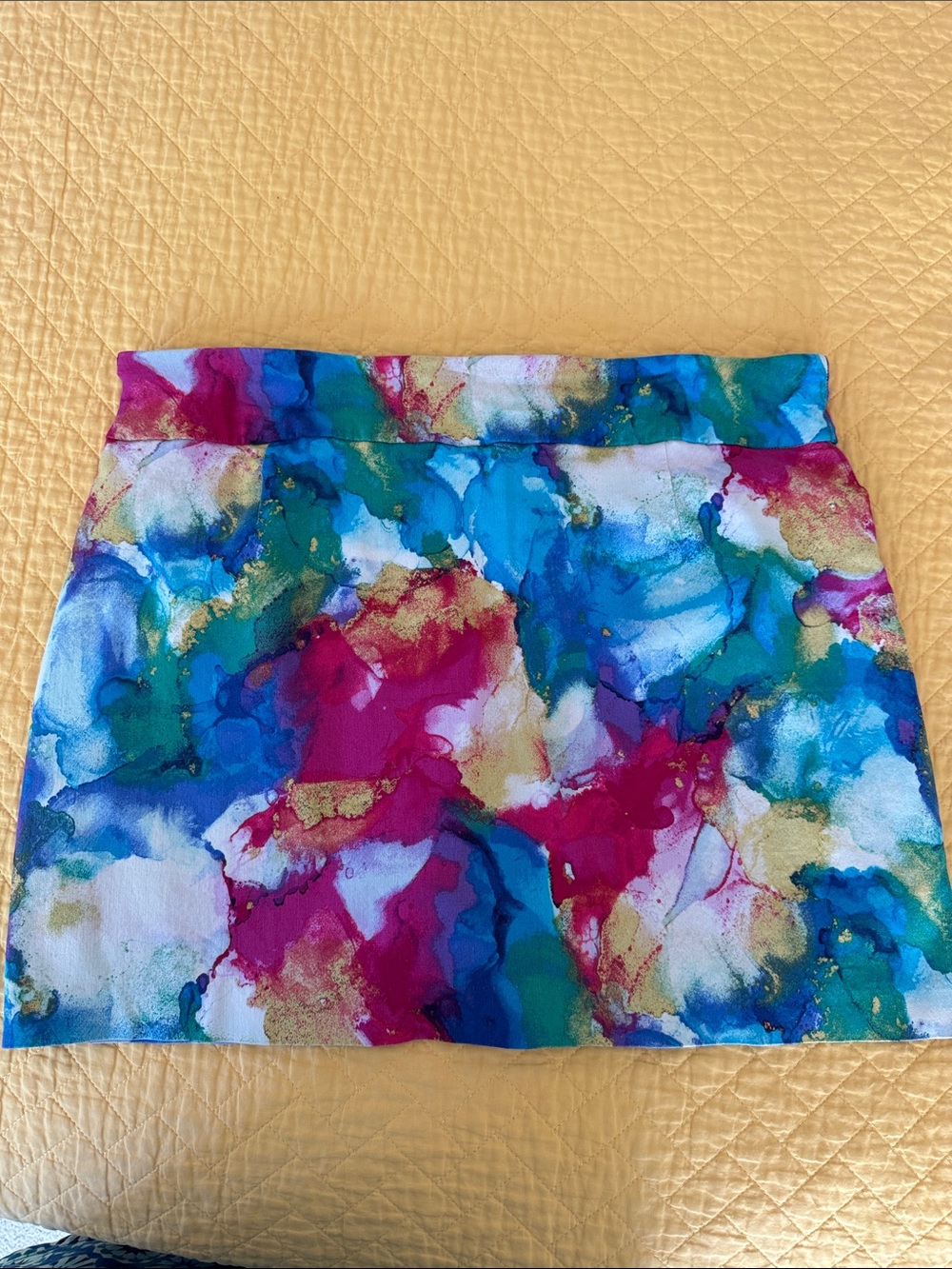Attyre Multicolor Abstract Midi Skort in Blue, Teal & Magenta (multicolors) - Picture 2 of 4